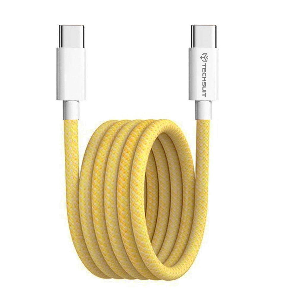 Καλώδιο Δεδομένων και Φόρτισης USB-C - USB-C Techsuit PCB114D, 60W, 1m, Κίτρινο