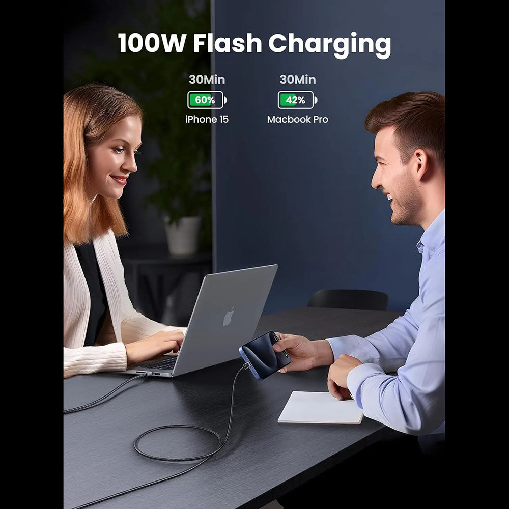 Καλώδιο Δεδομένων και Φόρτισης USB-C - USB-C UGREEN L512, 100W, 1m, Γκρι