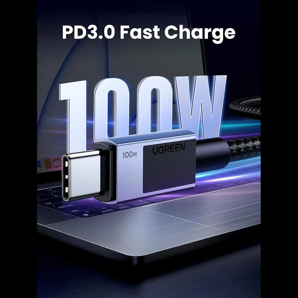 Καλώδιο Δεδομένων και Φόρτισης USB-C - USB-C UGREEN L512, 100W, 1m, Γκρι