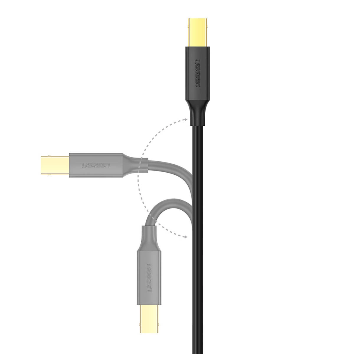 Καλώδιο Εκτυπωτή UGREEN US135, USB-A - USB-B, 5m, Μαύρο