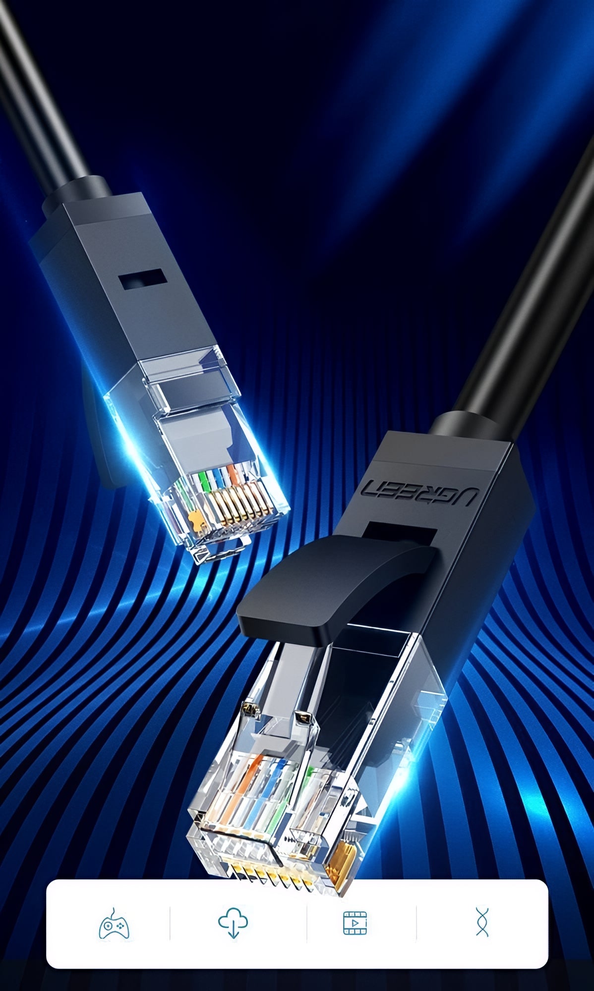 Καλώδιο Δικτύου UGREEN NW102, UTP, Cat6, 5m, Μαύρο