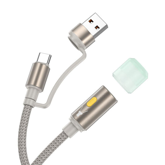 Καλώδιο Led HOCO UA38C, USB-C / USB-A, 0.3m, Χρυσό