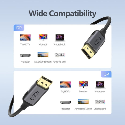 Καλώδιο Βίντεο Tech-Protect Ultraboost, DisplayPort - DisplayPort, 4K, 2m, Μαύρο