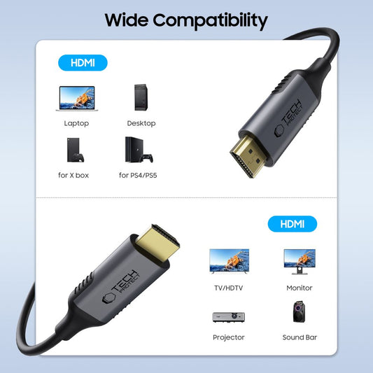 Καλώδιο Βίντεο Tech-Protect Ultraboost II, HDMI - HDMI, 8K, 2m, Μαύρο