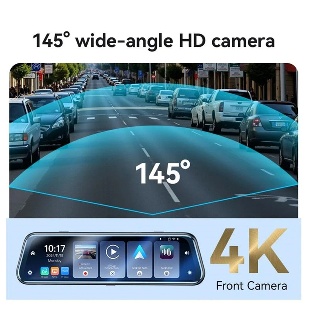 Κάμερα Αυτοκινήτου Yesido KM24 με Carplay / Android Auto, 4K, Οθόνη 9.66 ιντσών