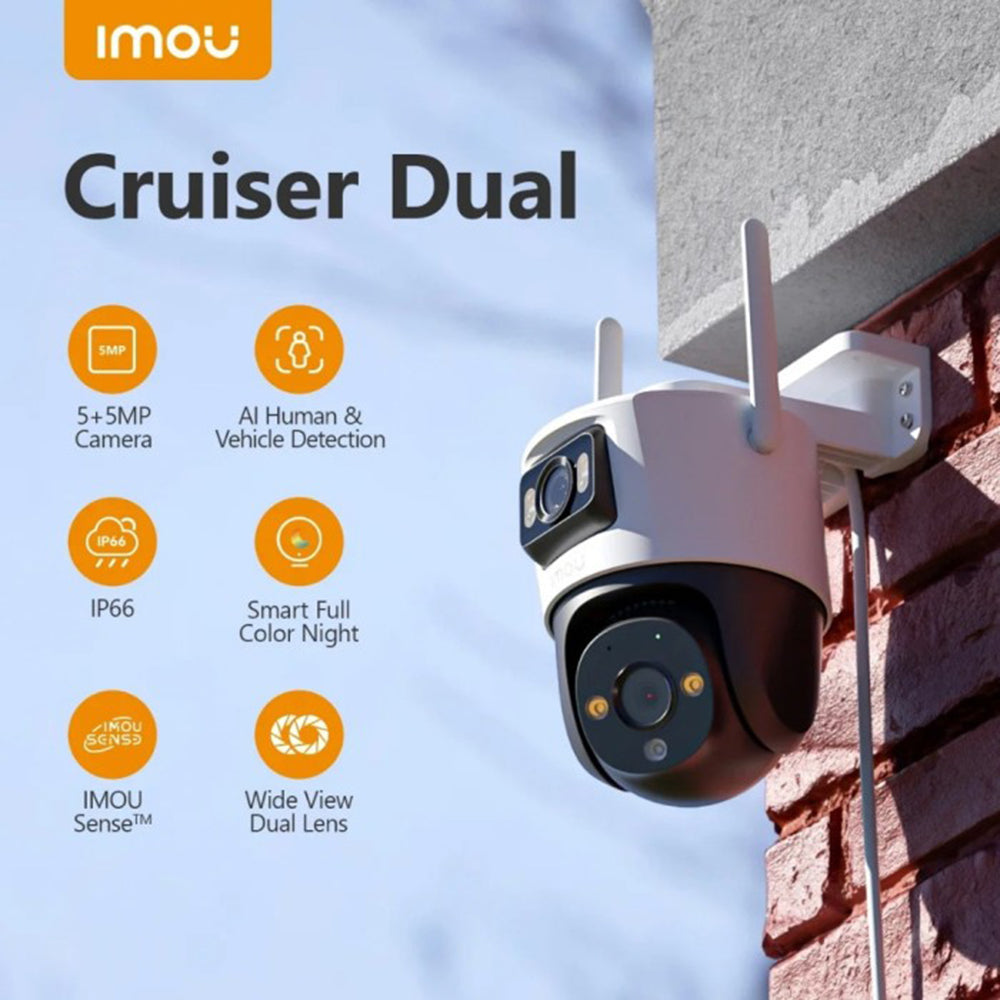 Κάμερα Παρακολούθησης Imou Cruiser Dual, Wi-Fi, 2.8K + 2K, IP66, Εξωτερικού Χώρου IPC-S7XP-8M0WED-0360B