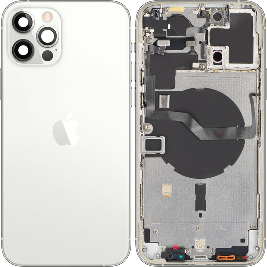 Κάλυμμα μπαταρίας Apple iPhone 12 Pro Max, με μεσαία θήκη, ασημί, Ανταλλαγή