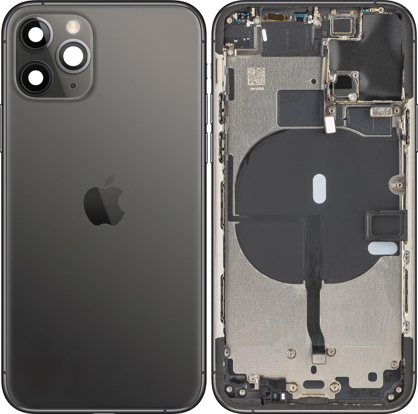 Κάλυμμα μπαταρίας Apple iPhone 11 Pro, με μισή θήκη, μαύρο (γκρι διαστήματος), Ανταλλαγή