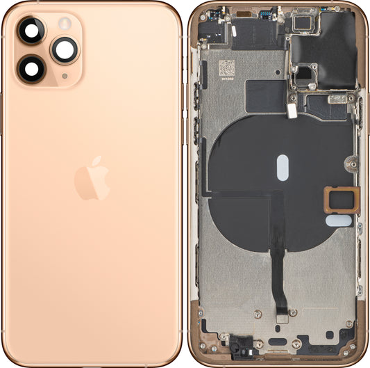 Κάλυμμα μπαταρίας Apple iPhone 11 Pro, με μισή θήκη, Χρυσό ματ, Ανταλλαγή