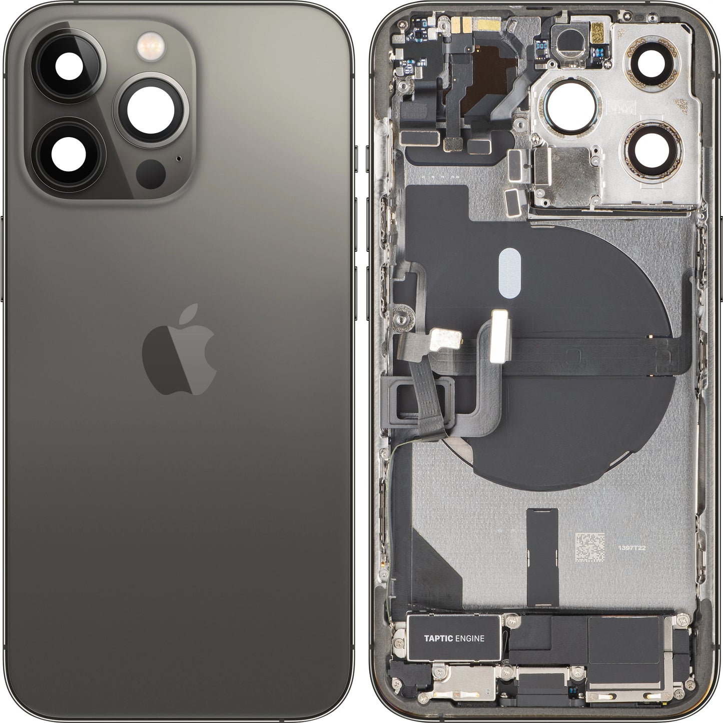 Κάλυμμα Μπαταρίας Apple iPhone 13 Pro, Με Μεσαίο Κέλυφος, Πλήρη Εξαρτήματα, Μαύρο (Graphite), Swap