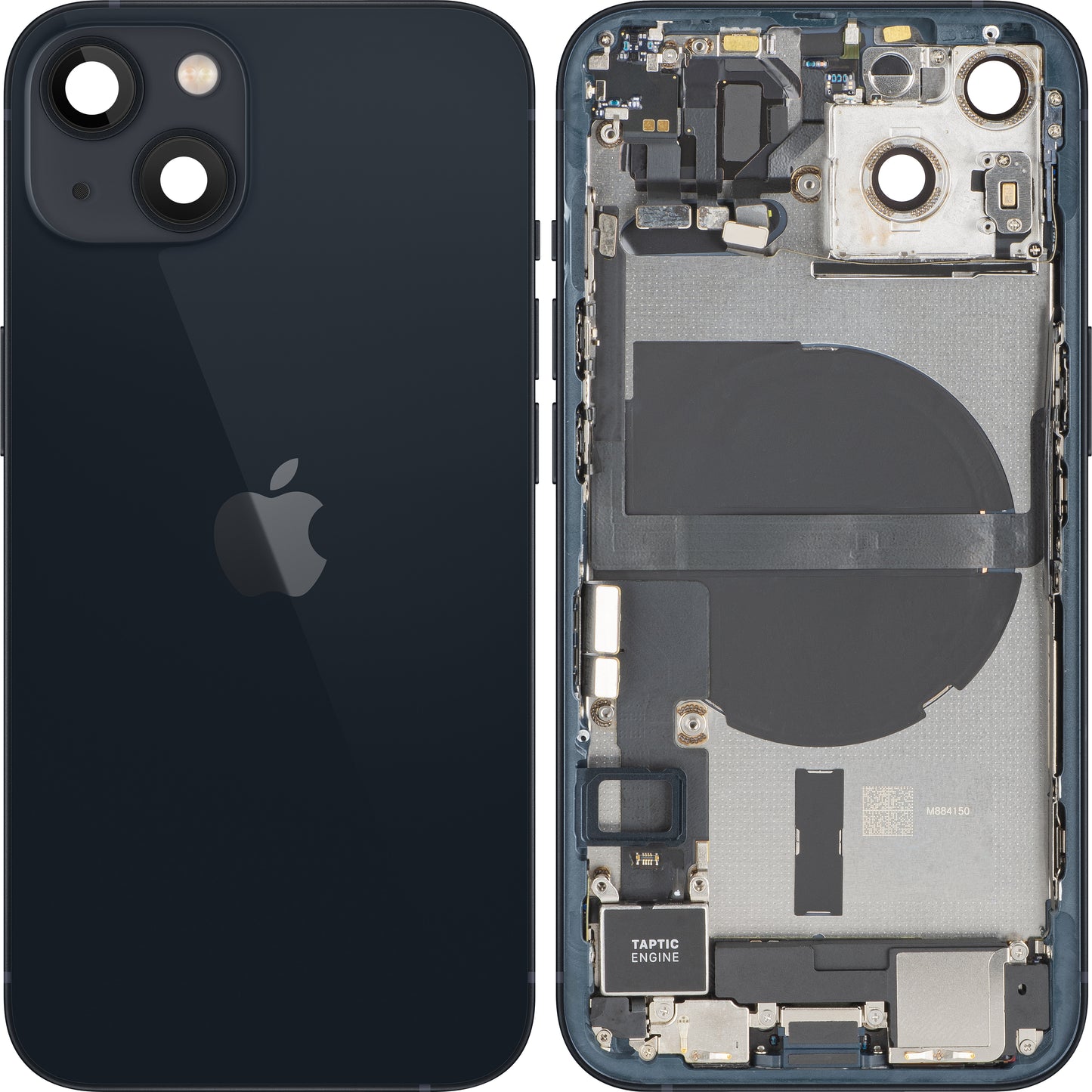 Apple iPhone 13 Battery Cover, With Middle Case, Full Parts, Black (Midnight), Swap