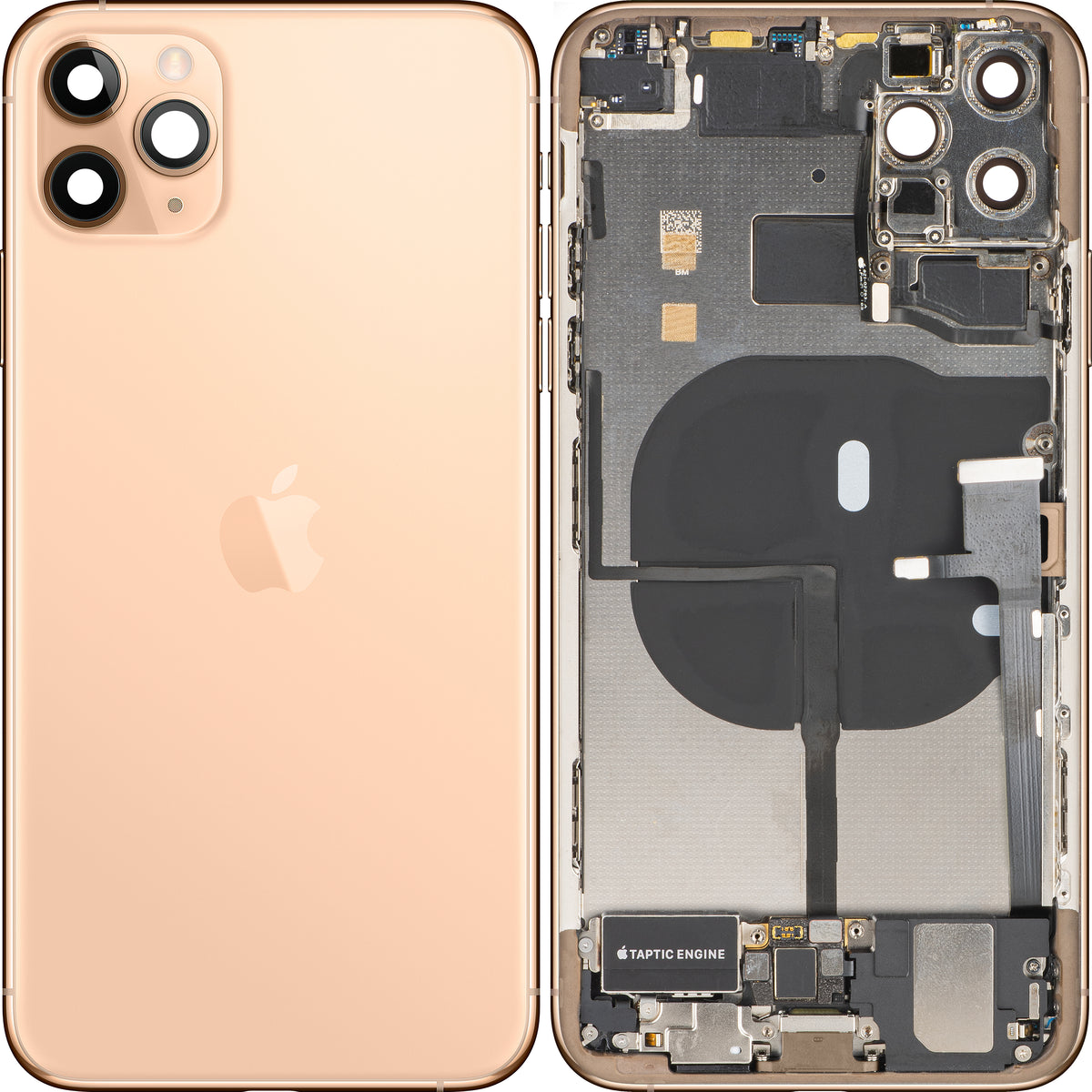 Πίσω Κάλυμμα Μπαταρίας Apple iPhone 11 Pro Max, Με Μεσαίο Πλαίσιο, Πλήρη Ανταλλακτικά, Χρυσό (Ματ Χρυσό), Premium Ανταλλαγή