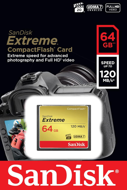 Κάρτα Μνήμης CompactFlash SanDisk Extreme, 64Gb, UDMA 7 SDCFXSB-064G-G46
