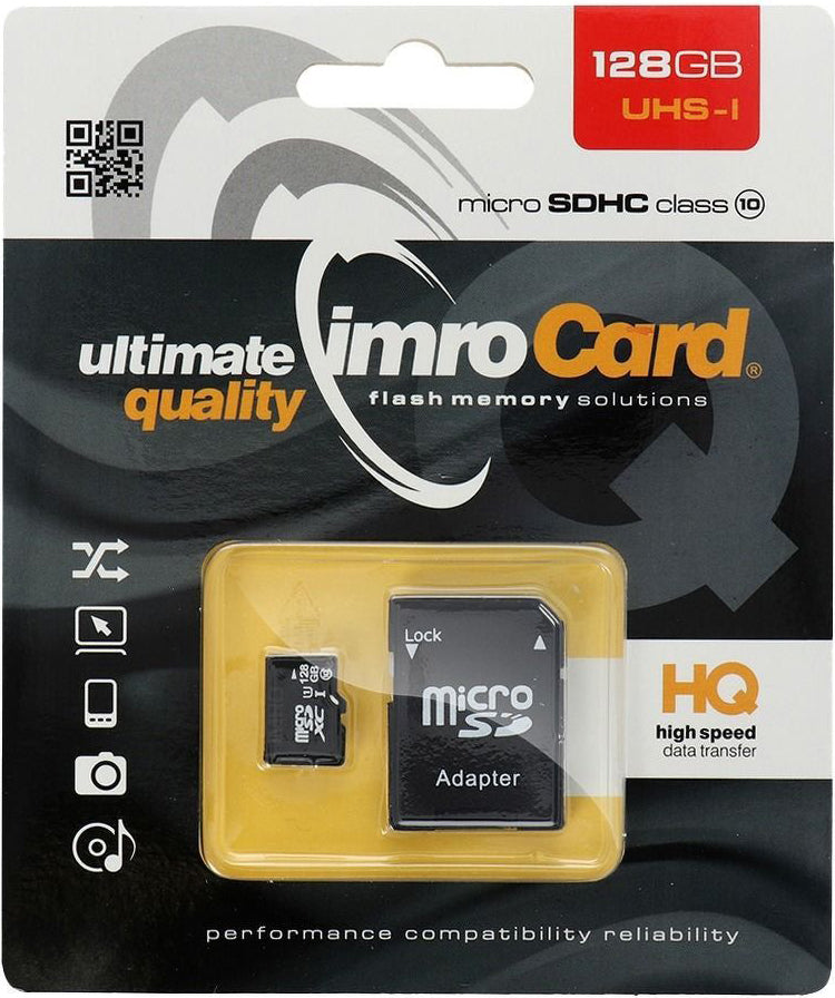 Κάρτα Μνήμης microSDXC Imro, 128Gb, Κλάση 10 / UHS-1 U1, Με Αντάπτορα
