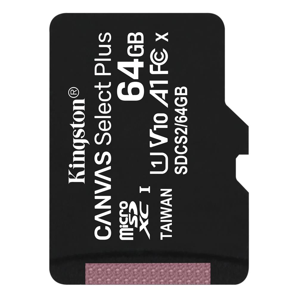 Κάρτα Μνήμης microSDXC Kingston Canvas Select Plus Android A1, 64Gb, Κατηγορία 10 / UHS-1 U1 SDCS2/64GBSP