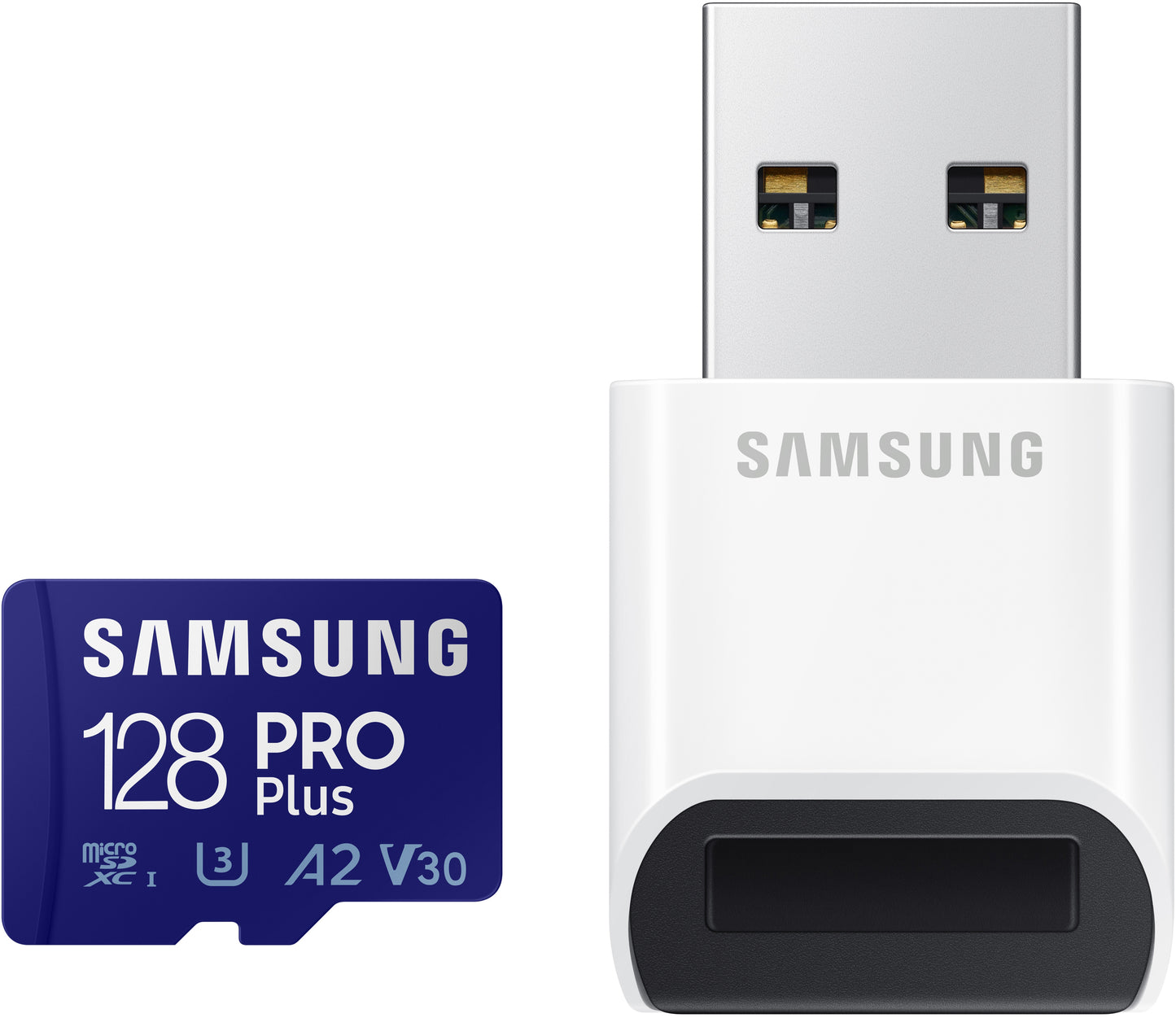 Κάρτα Μνήμης microSDXC Samsung PRO Plus, 128Gb, Κλάση 10 / UHS-1 U3, Με Αναγνώστη Κάρτας και Αντάπτορα MB-MD128KB/WW