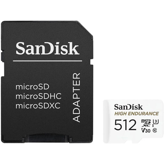 Κάρτα Μνήμης microSDXC SanDisk High Endurance, 512Gb, Κλάση 10 / UHS-1 U3, Με Προσαρμογέα SDSQQNR-512G-GN6IA