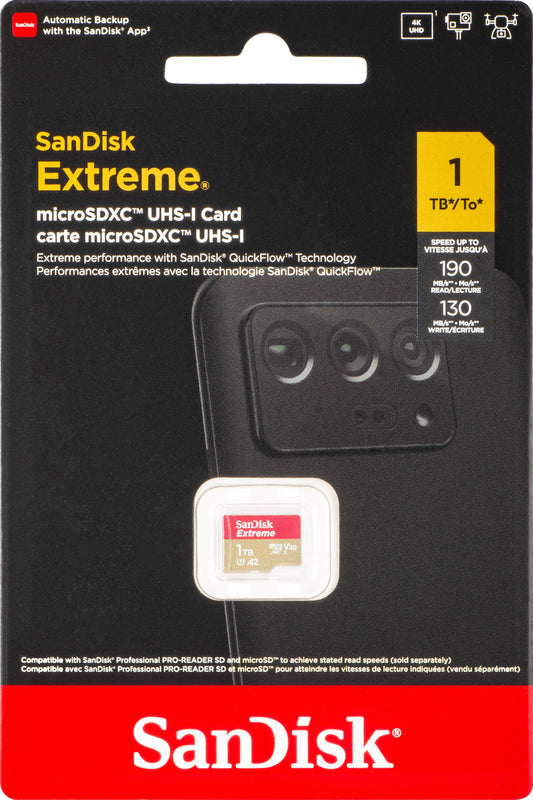 Κάρτα Μνήμης microSDXC SanDisk Extreme, 1TB, Κλάση 10 / UHS-1 U3 SDSQXAV-1T00-GN6MN