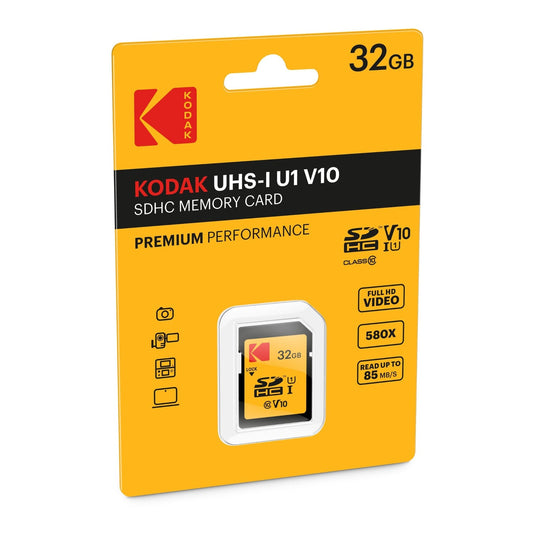 Κάρτα Μνήμης SDHC Kodak Premium Performance, 32Gb, Κλάση 10 / UHS-1 U1 EKMSD32GHC10K