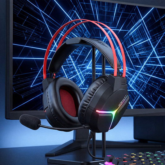 Ακουστικά Gaming 3.5mm Acefast H16, RGB, 2μ, Μαύρα
