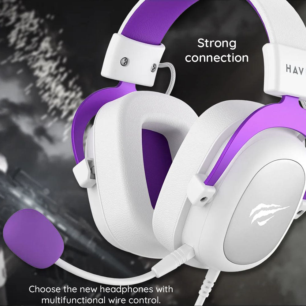Ακουστικά Gaming 3.5mm HAVIT H2002D, 2m, Μωβ