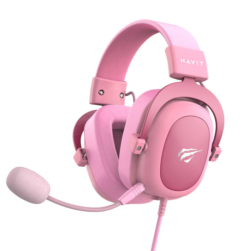 Ακουστικά Gaming 3.5mm HAVIT H2002D, 2m, Ροζ