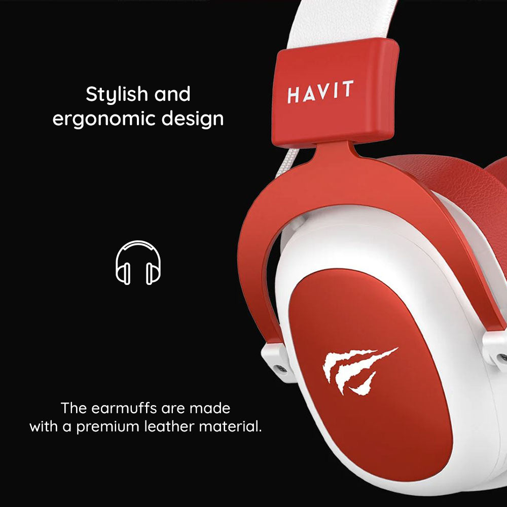 Ακουστικά Gaming 3.5mm HAVIT H2002D, 2m, Ροζ