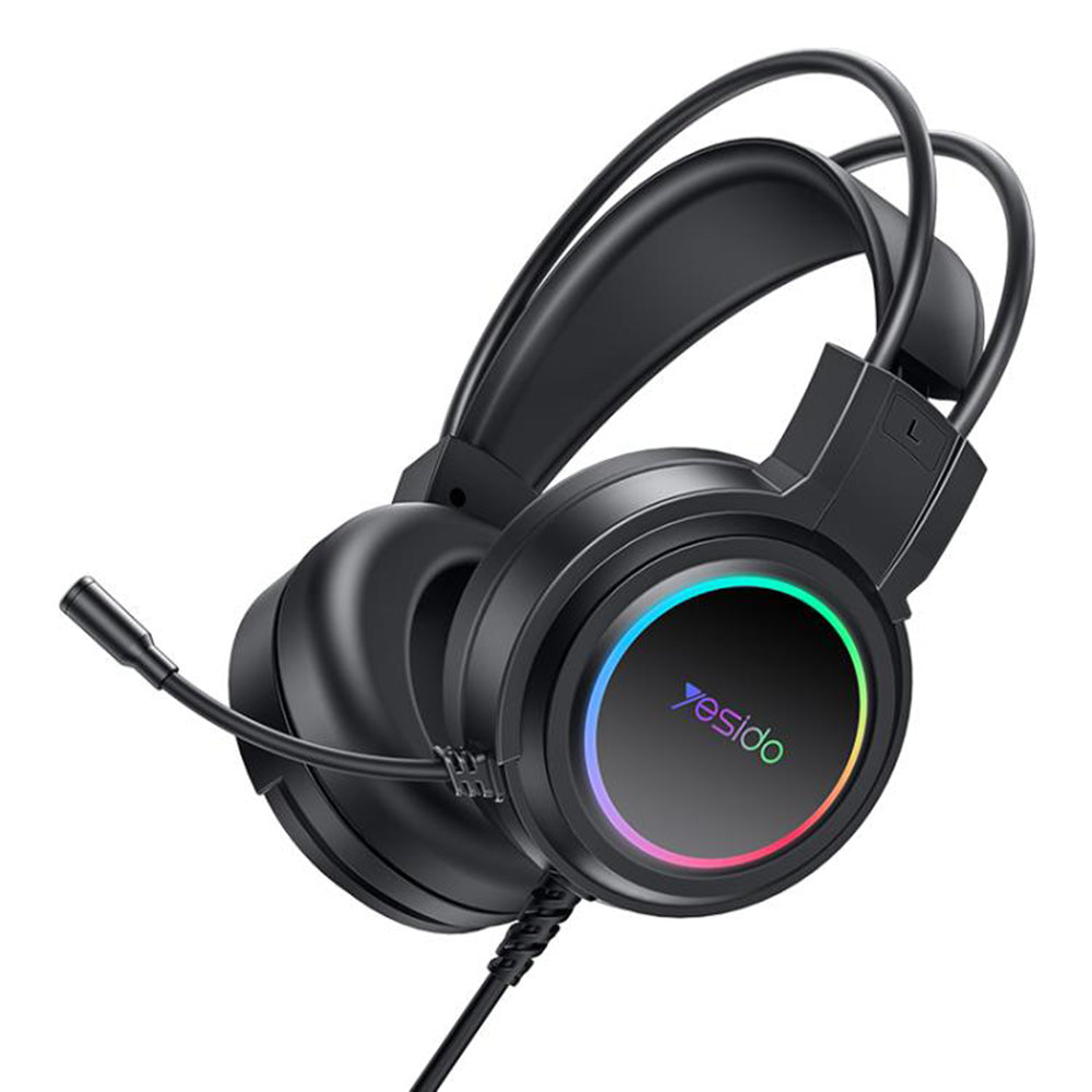 Ακουστικά Gaming USB Yesido EK05, RGB, 1.2m, Μαύρα