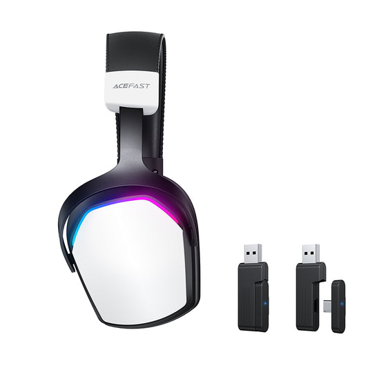 Ασύρματα Gaming Ακουστικά Acefast H11, RGB, BT / Wi-FI / Ενσύρματα, Λευκά