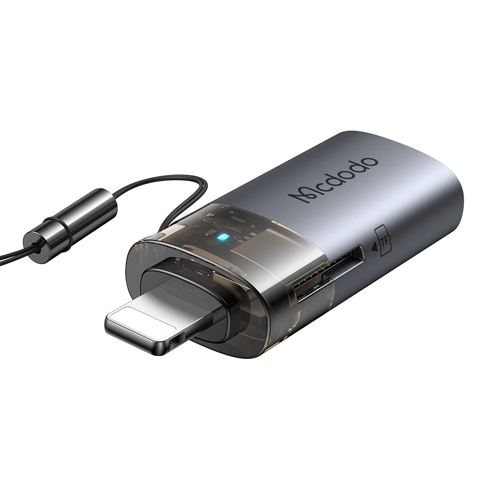Αναγνώστης Καρτών Lightning McDodo OT-7850, USB-A (OTG) - microSD, Μαύρο