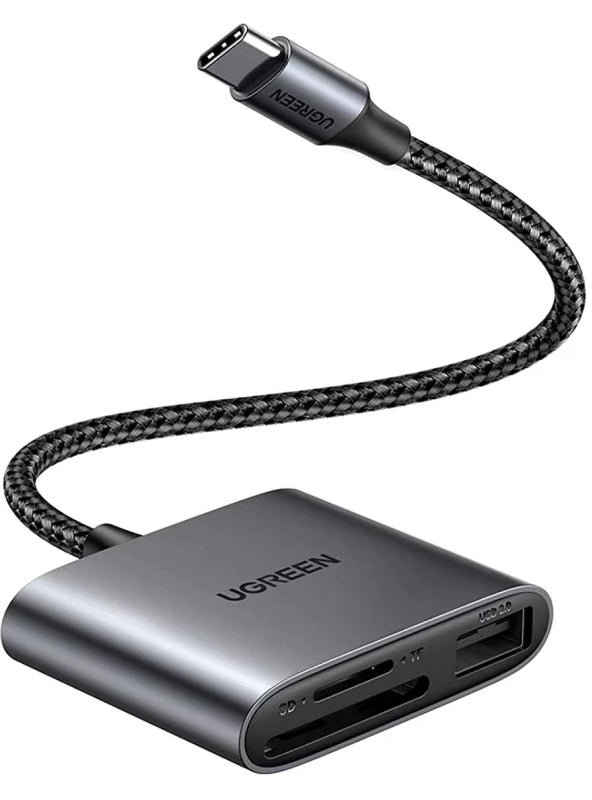 Αναγνώστης Καρτών USB-C UGREEN CM387, USB-A (OTG) - SD - microSD, Μαύρο