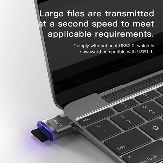 Αναγνώστης Καρτών USB-C Yesido GS19, USB-A (OTG) - microSD, Γκρι