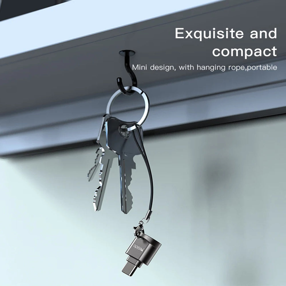 Αναγνώστης Καρτών USB-C Yesido GS19, microSD, Γκρι
