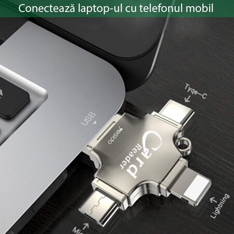 Αναγνώστης Καρτών USB / USB-C / Lightning / microUSB Yesido GS13, microSD, Ασημί