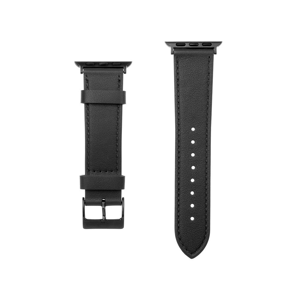 Λουράκι Fixed Leather για Apple Watch 42mm / 41mm / 40mm / 38mm Series, Μαύρο