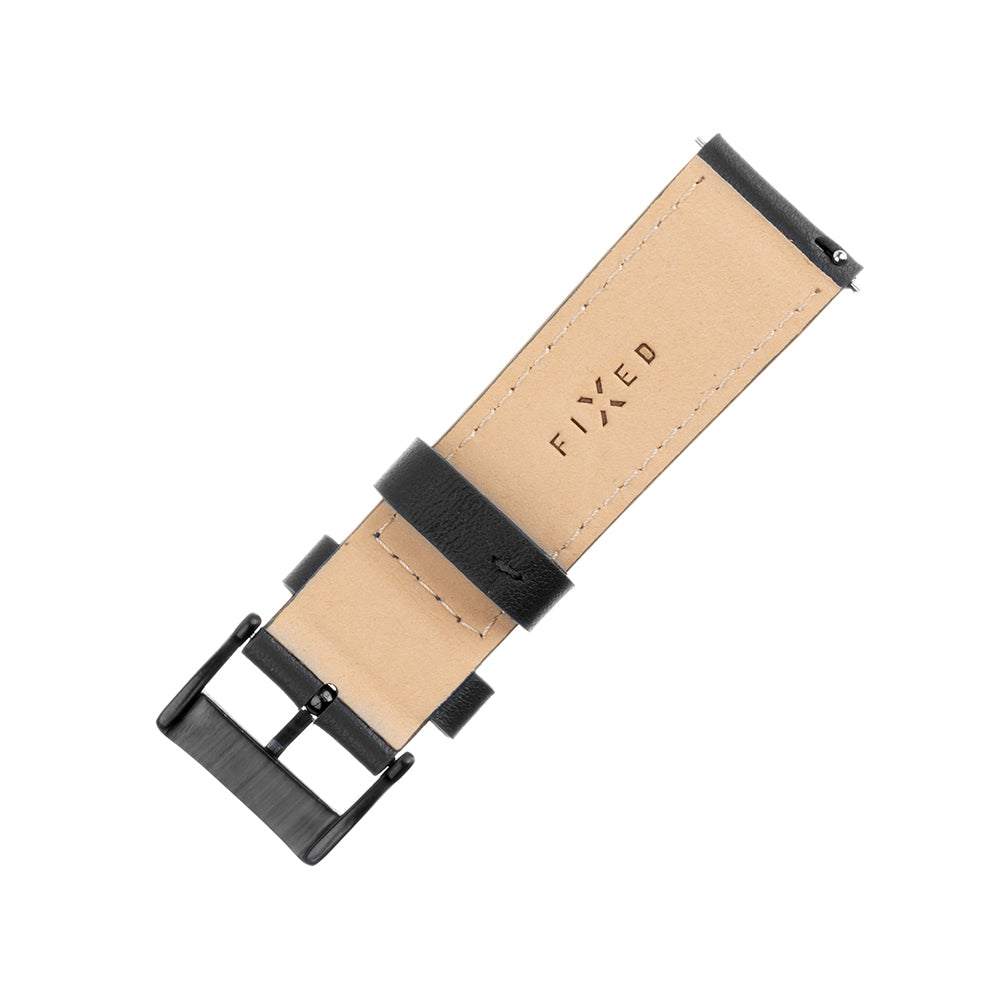 Λουράκι Fixed Leather για Huawei Watch / Xiaomi Watch Series, 22mm, Μαύρο.