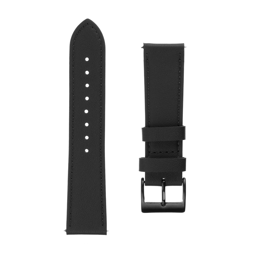 Λουράκι Fixed Leather για Huawei Watch / Xiaomi Watch Series, 22mm, Μαύρο.
