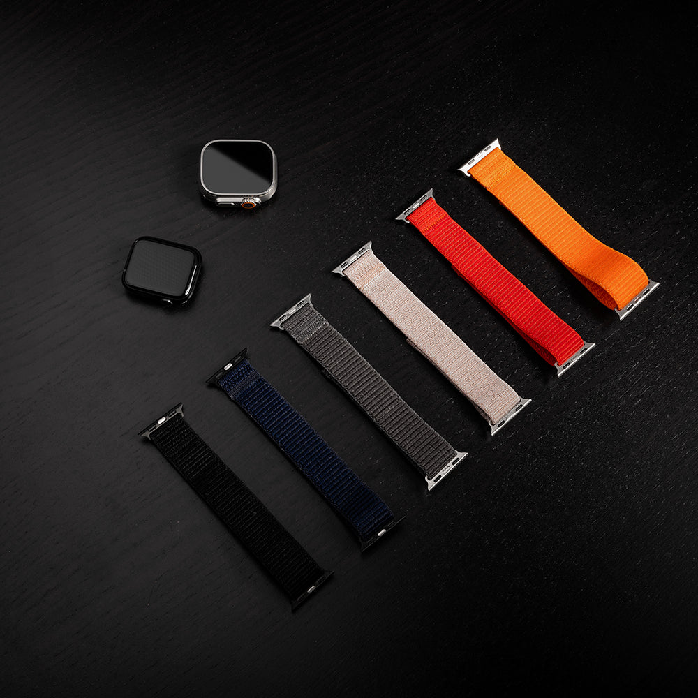 Λουράκι Fixed Nylon Sporty για Apple Watch 49mm / 46mm / 45mm / 44mm / 42mm Series, Μαύρο
