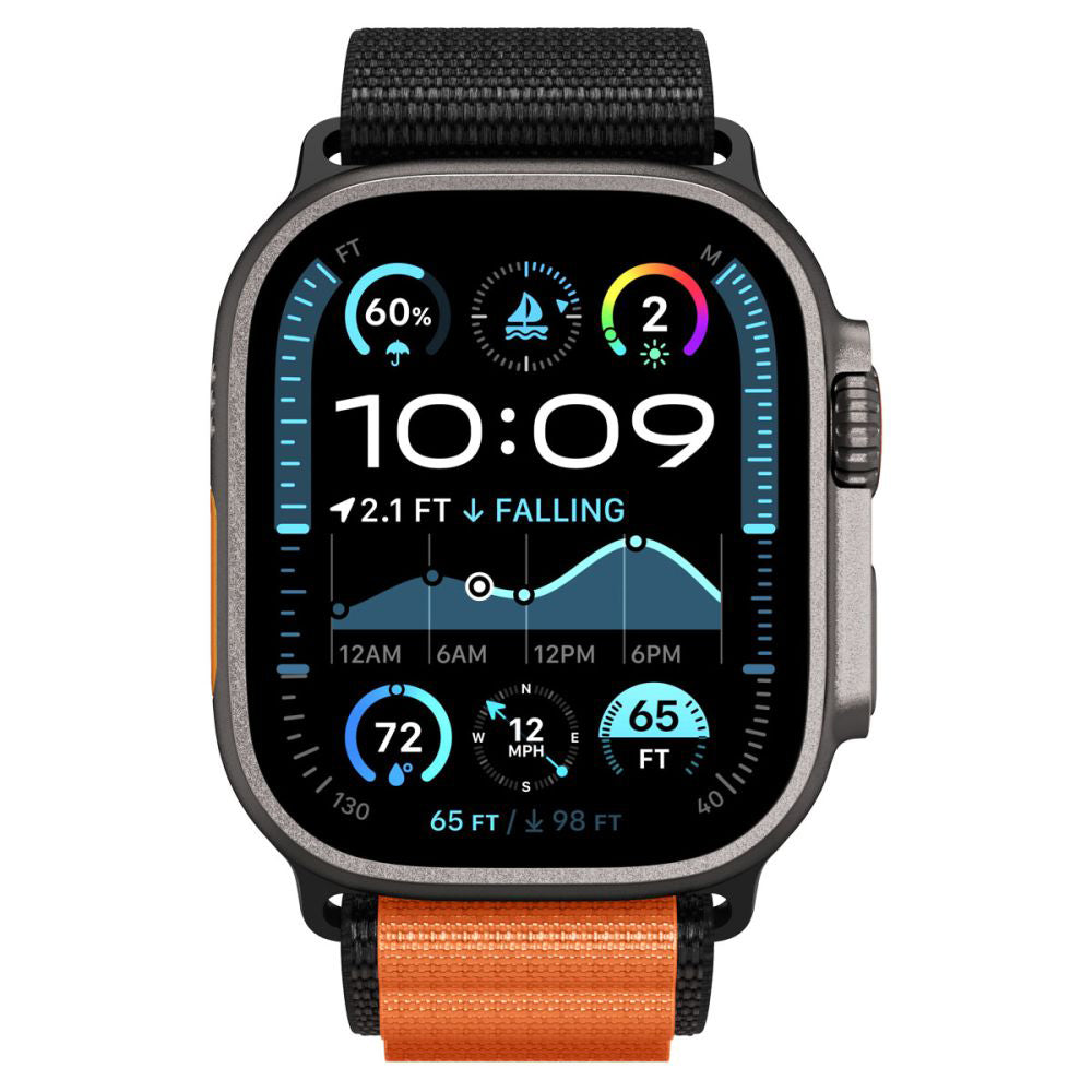 Λουράκι Spigen WBF1 για Apple Watch 49mm / 46mm / 45mm / 44mm Series, Μαύρο Πορτοκαλί AMP10145