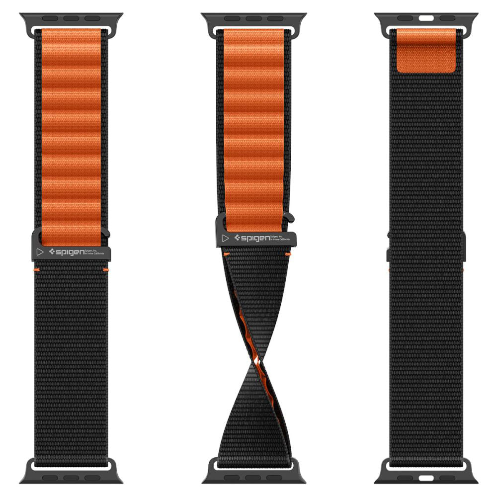 Λουράκι Spigen WBF1 για Apple Watch 49mm / 46mm / 45mm / 44mm Series, Μαύρο Πορτοκαλί AMP10145