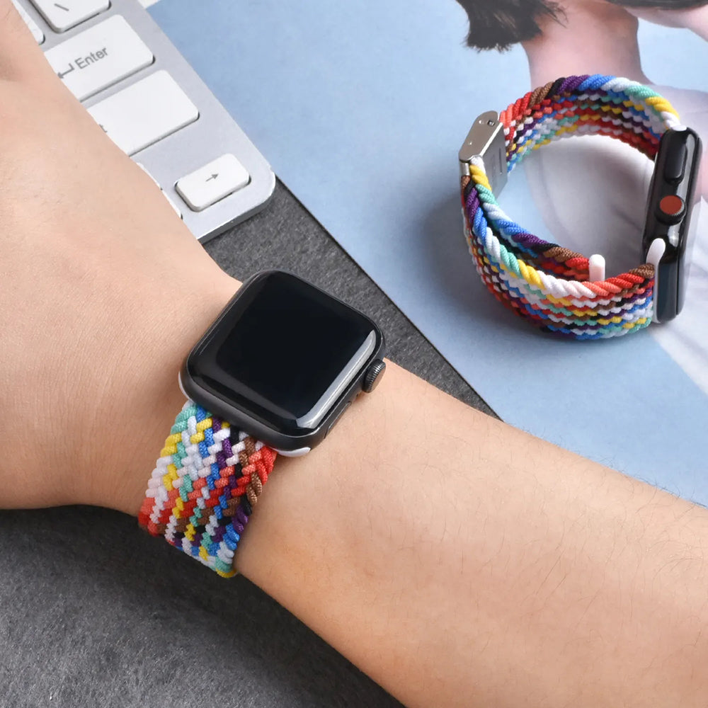 Λουράκι Techsuit W032 για Apple Watch 49mm / 46mm / 45mm / 44mm / 42mm Series, Πολύχρωμο Ροζ