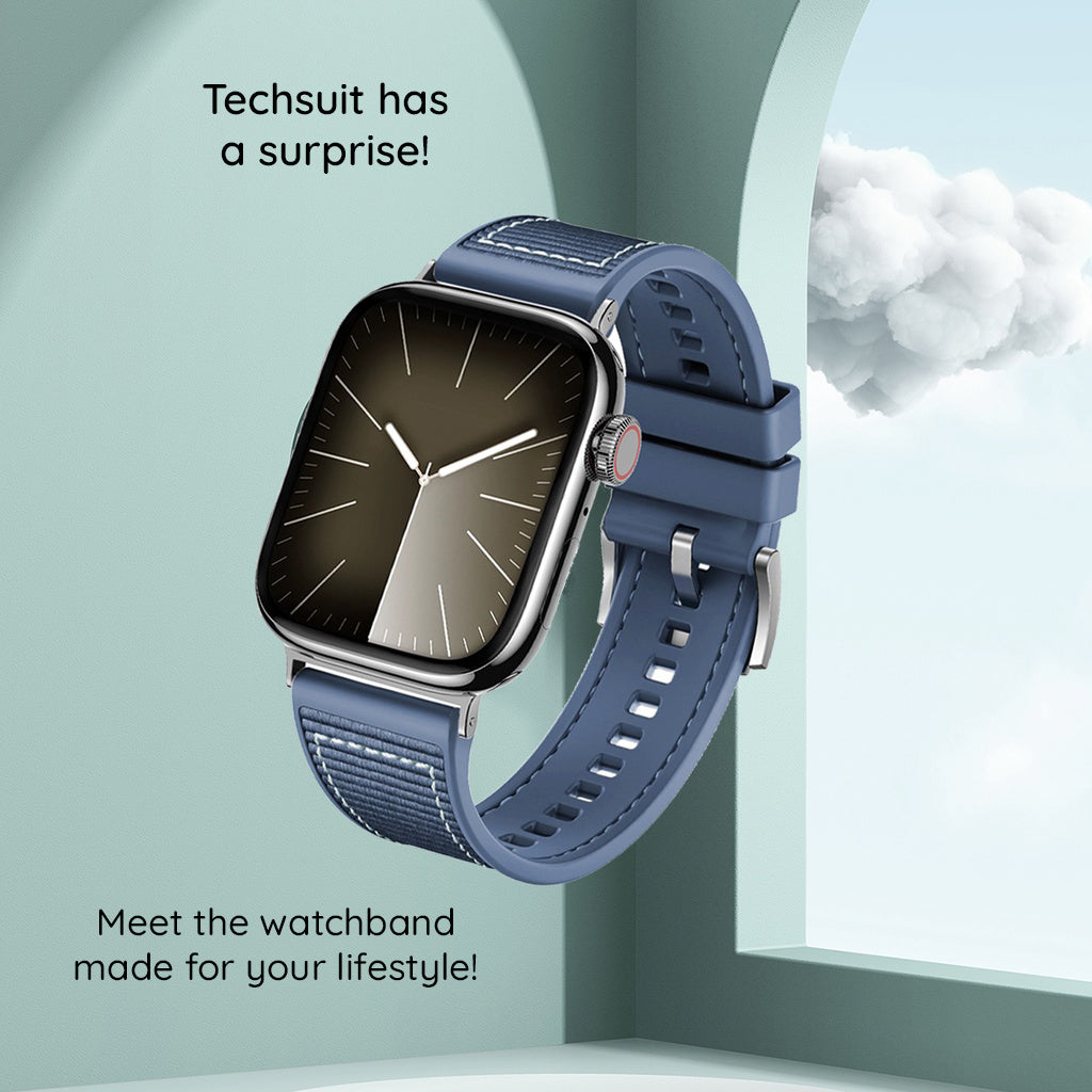 Λουράκι Techsuit W051 για Apple Watch 49mm / 46mm / 45mm / 44mm / 42mm Series, Σκούρο Μπλε