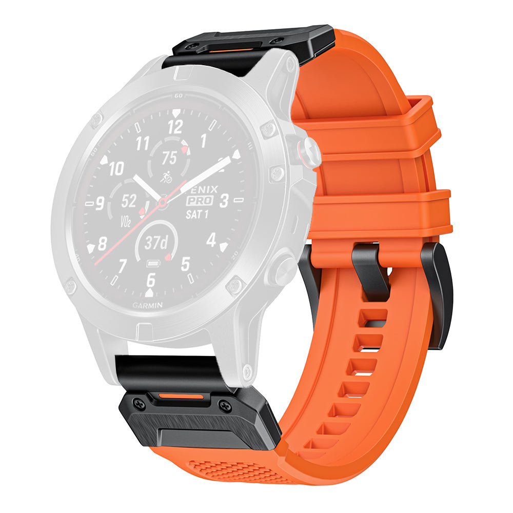 Λουράκι Techsuit W068 για Garmin Watch Fenix / Forerunner / Approach Series, 22mm, Μαύρο Πορτοκαλί
