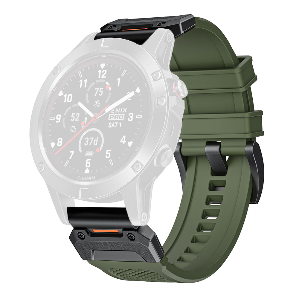 Λουράκι Techsuit W068 για Garmin Watch Fenix / Forerunner / Approach Series, 22mm, Πράσινο Μαύρο