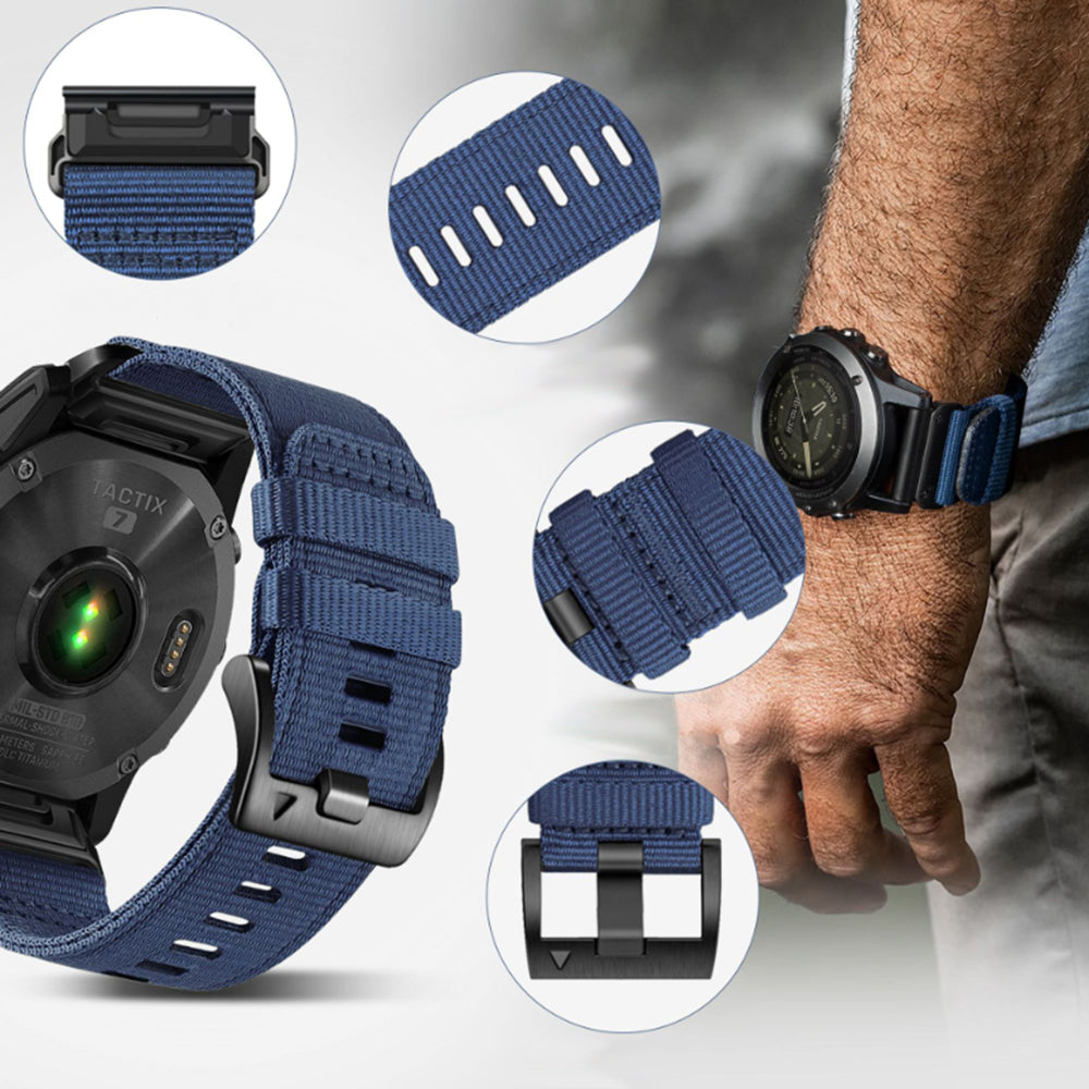 Λουράκι Techsuit W070 για Garmin Watch Fenix Series, 26mm, Μαύρο