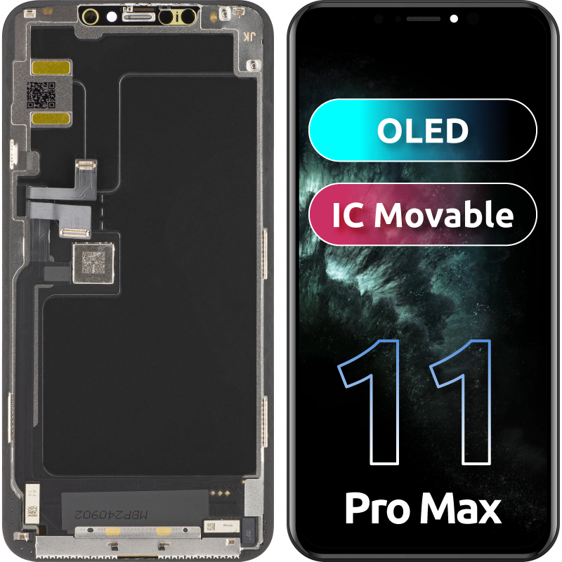 Οθόνη αφής JK για Apple iPhone 11 Pro Max, με πλαίσιο, έκδοση OLED, μαύρο