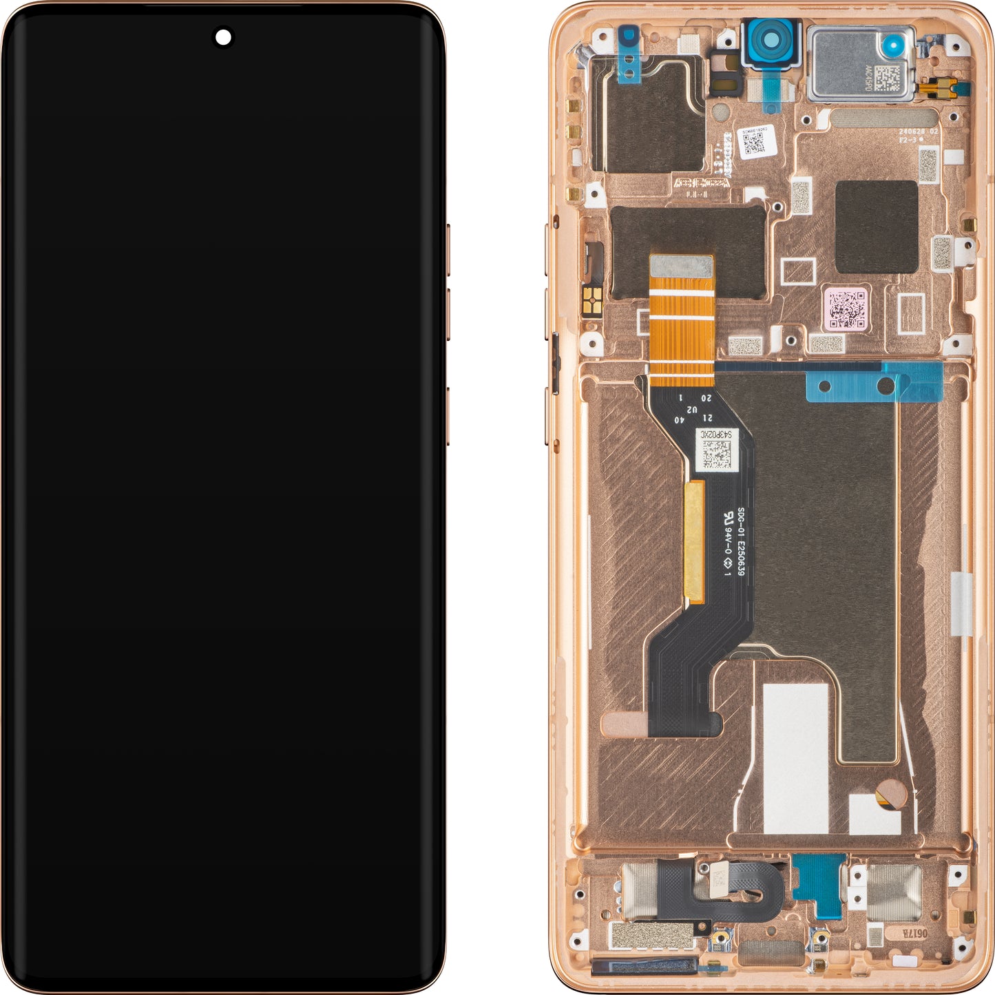 Οθόνη αφής Motorola Edge 50 Ultra, με πλαίσιο, πορτοκαλί (Peach Fuzz), πακέτο σέρβις 5D68C24470