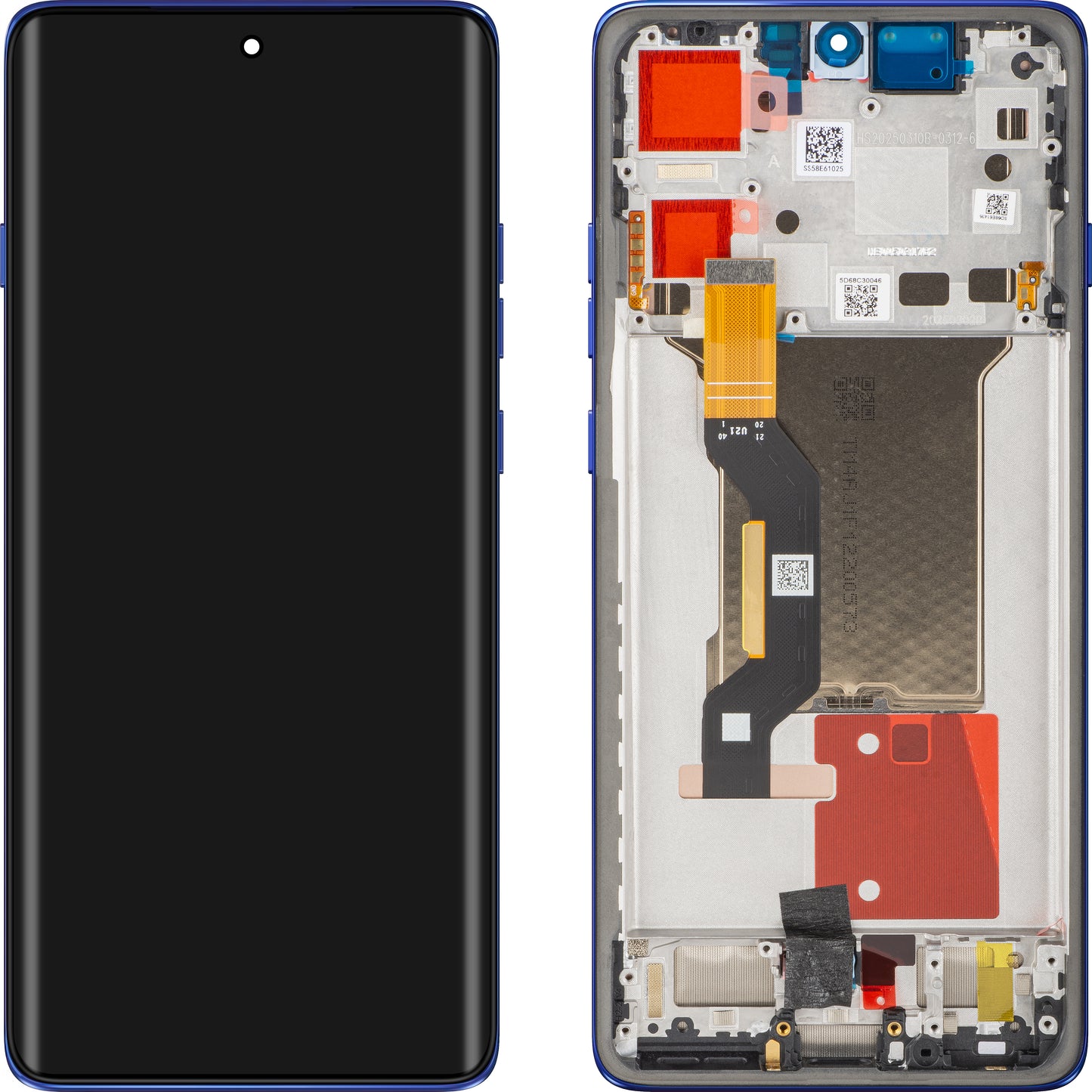 Οθόνη με οθόνη αφής Motorola Edge 60 Pro, με πλαίσιο, Μπλε (Dazzling Blue), Service Pack 5D68C30046