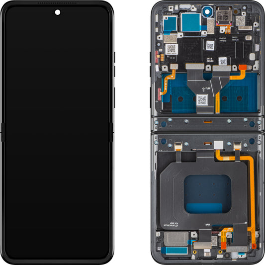 Οθόνη με Αφής Motorola Razr 2024 / Razr 50, με Πλαίσιο, Υποδοχή Εσωτερική, Γκρι (Steel Wool), Service Pack 5D68C24806
