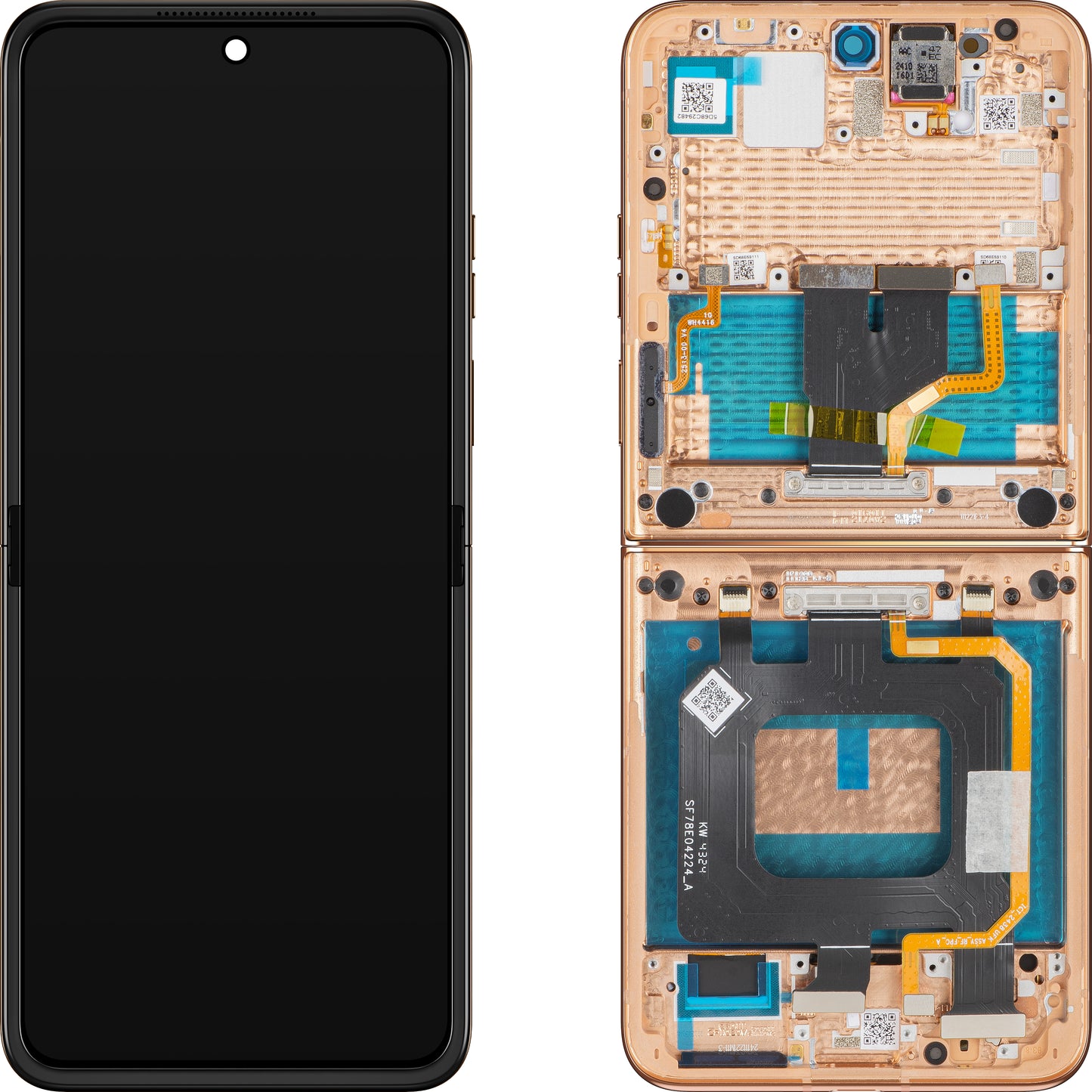 Οθόνη αφής Motorola Razr+ 2025 / Razr+ 2024 / Razr 50 Ultra, με πλαίσιο, Υποδοχή Inner, Καφέ (Mocha Mousse), Service Pack 5D68C29482